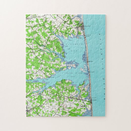 Rehoboth Strand u. Bethany Strand Delaware Map Puzzle (Vertikal)