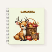 Rehwild mit Herbsternte Journal mit individuellem  Notizblock (Vorderseite)