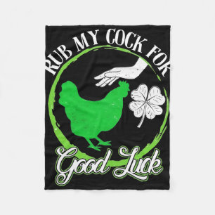 Reibe Mich Für Glück - Kleeblatt Und Huhn Patricks Fleecedecke