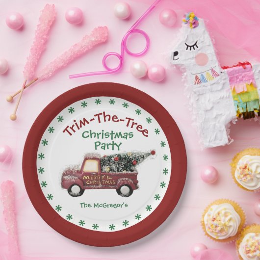 Reiben Sie das Party der Bäume mit Namen Pappteller (Party)