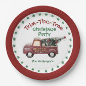 Reiben Sie das Party der Bäume mit Namen Pappteller (Vorderseite)