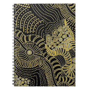 Reibung über gepunktete Linie - Aborigine-Grafik Notizblock