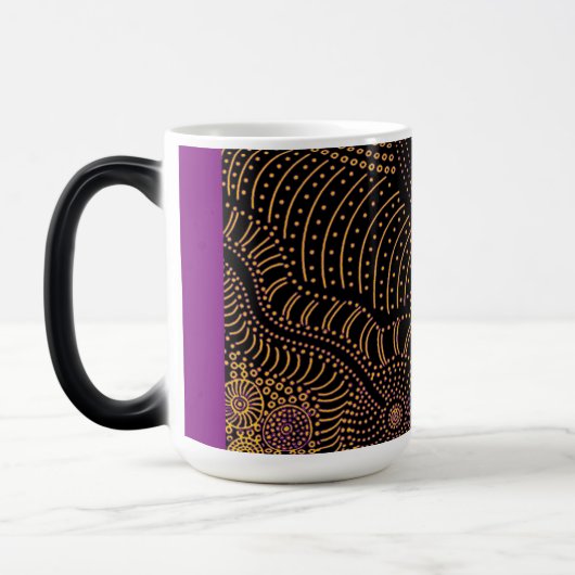 Reibung über gepunktete Linie - Aborigine-Grafik Verwandlungstasse (Links)