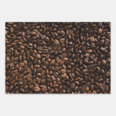 Reich braune Kaffeebohnen + Herz Muster Geschenkpapier Set (Vorderseite 3)