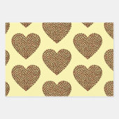 Reich braune Kaffeebohnen + Herz Muster Geschenkpapier Set (Vorderseite 2)