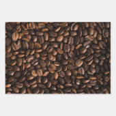 Reich braune Kaffeebohnen + Herz Muster Geschenkpapier Set (Vorderseite)