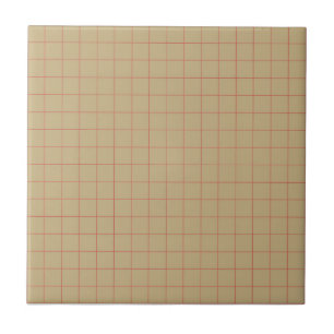 Reich Creme & Rot kariertes Retro-Minimalist Warm Fliese