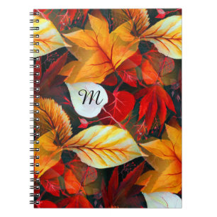 Reich der Foliage mit Ahorn-Blätter in warmen Farb Notizblock