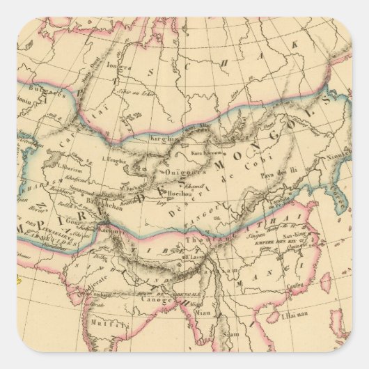 Reich der Mongolen Quadratischer Aufkleber (Vorderseite)
