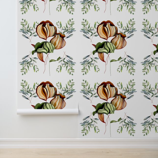 Reich des Foliage Boho Chic Rustikales Jahrgang Tapete (Anwendung)