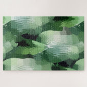 Reich des grünen modernen Linear Jigsaw Puzzle (Horizontal)