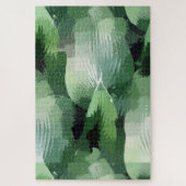 Reich des grünen modernen Linear Jigsaw Puzzle (Vertikal)