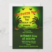 Reich des Horrors Bloody HandsHalloween-Einladung Einladung (Vorderseite)