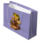Reich Designer Frosch Charakter Große Geschenktüte (Vorderseite Schrägansicht)
