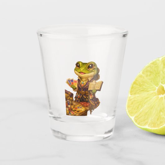 Reich Designer Frosch Charakter Schnapsglas (Vorderseite)