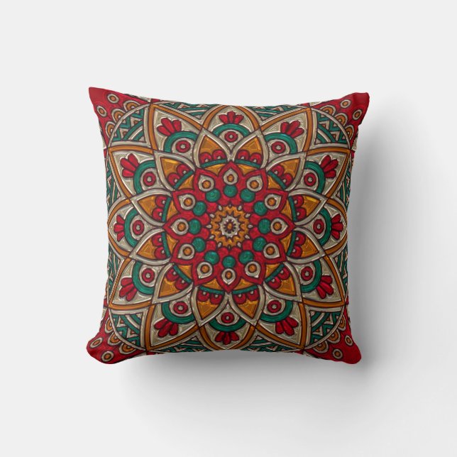 Reich, Red Mandala. Kissen (Vorderseite)