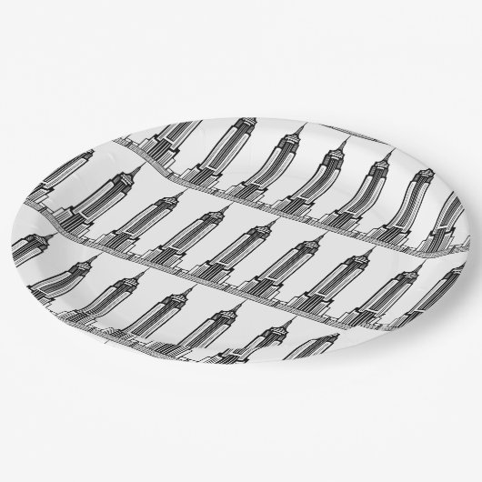 Reich-Staats-Gebäude-Papier-Teller Pappteller (Schrägansicht)