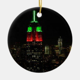Reich-Staats-Gebäude-Weihnachtsfarben nachts 01 Keramikornament