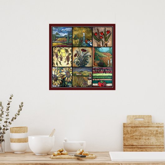 Reich toskanischer Collage Poster (Küche)