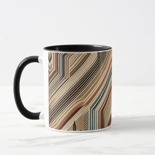 Reich und rustikal: Brown Stripes Tasse (Links)