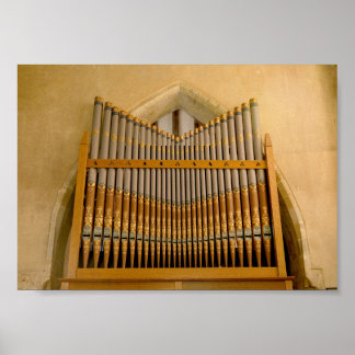 Reich verzierte bemalte Kirchenorgelpfeifen in ste Poster