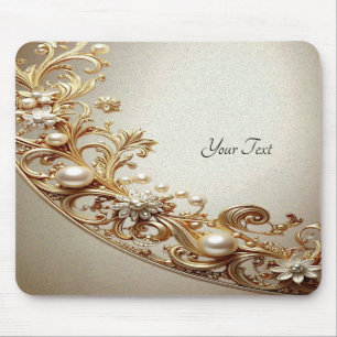 Reich verzierte goldene Mousepad mit Schnörkel