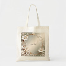 Reich verzierte weiße Blumenrahmen-Tasche