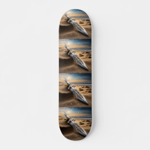 Reich verzierter silberner Dolch am Strand bei Son Skateboard