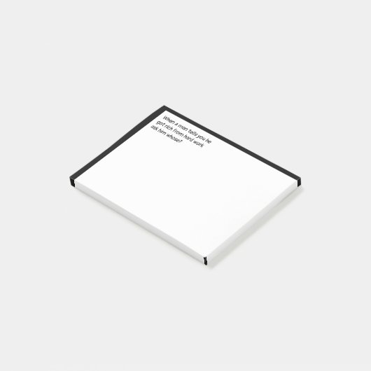 Reich von der Arbeit fragte ihm, wessen? Post-it Klebezettel (angewinkelt)