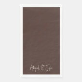 Reichbraun personalisierte Hochzeit Serviette (Vorderseite)