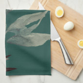 Reiche Aquamarine Blätter für grüne Wasserfarben Geschirrtuch (Viertel Falte)