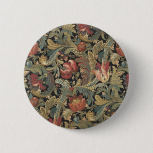 Reiche Blumenband Brocade Damask Button