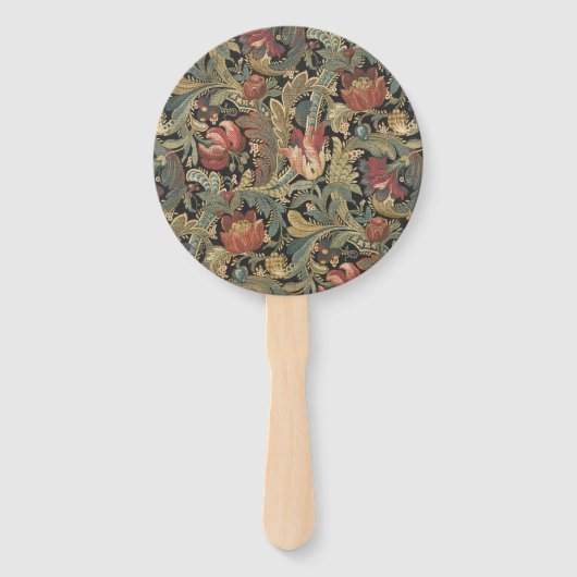 Reiche Blumenbänder Brocade Antique Classic Fächer (Rückseite)