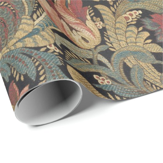 Reiche Blumenbänder Brocade Antique Classic Geschenkpapier (Rolleneckpunkt)
