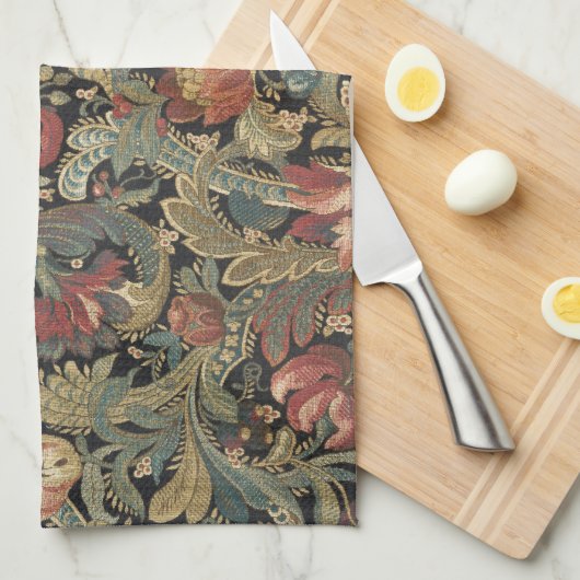 Reiche Blumenbänder Brocade Antique Classic Geschirrtuch (Viertel Falte)