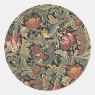 Reiche Blumenbänder Brocade Antique Classic Runder Aufkleber