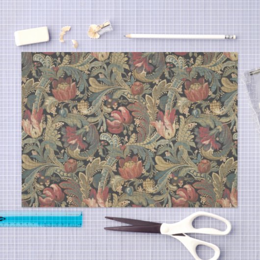 Reiche Blumenbänder Brocade Antique Classic Seidenpapier (Handwerk)