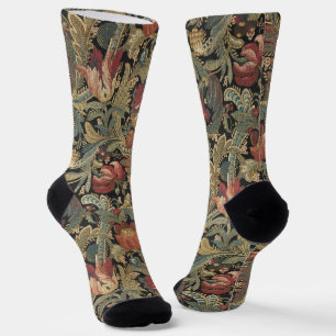 Reiche Blumenbänder Brocade Antique Classic Socken