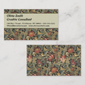 Reiche Blumenbänder Brocade Antique Classic Visitenkarte (Vorne/Hinten)