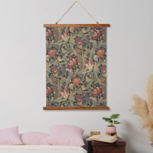 Reiche Blumenbänder Brocade Antique Classic Wandteppich Mit Holzrahmen