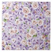 Reiche Blumenmuster mit lila und rosa Blume Fliese (Vorderseite)