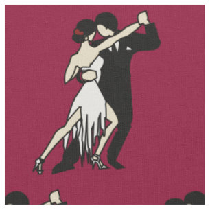 Reiche Burgunder Retro-Tango-Tänzer Stoff