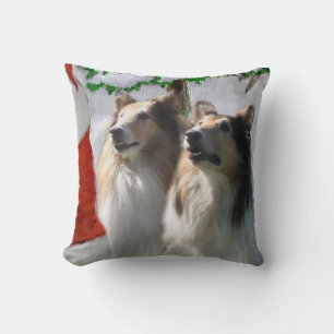 Reiche Collies treffen    Weihnachten Kissen