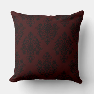 Reiche dunkelrote Farbe stilvolles Damastdesign Kissen