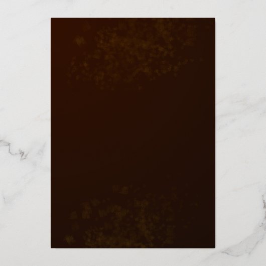 Reiche dunkle Schokolade Brown Floral Lined Weddin Folieneinladung (Rückseite)