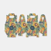 Reiche Erdtöne exotische Blume Muster, Monogramm Geschenkschachtel (Ungefaltet)