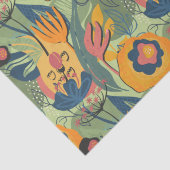 Reiche Erdtöne exotische Blume nahtlos Muster Seidenpapier (Detail)