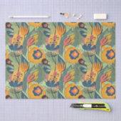 Reiche Erdtöne exotische Blume nahtlos Muster Seidenpapier (Handwerk)