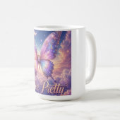 Reiche Farben eines Schmetterlings auf Kaffeetasse (VorderseiteRechts)
