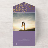 Reiche Farben mit Goldhochzeit All In One Einladung (Außenbereich)